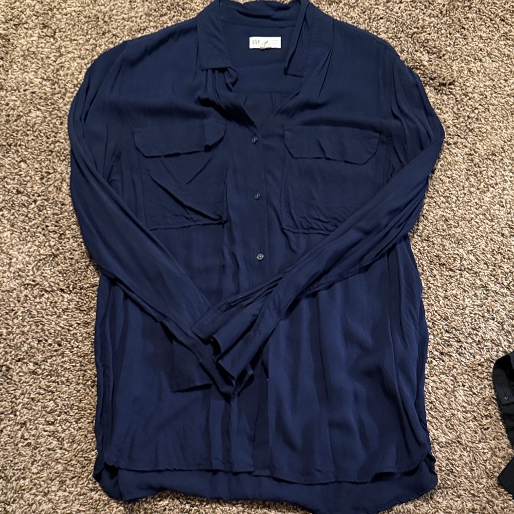 GAP Women's Navy Button Down Shirt
